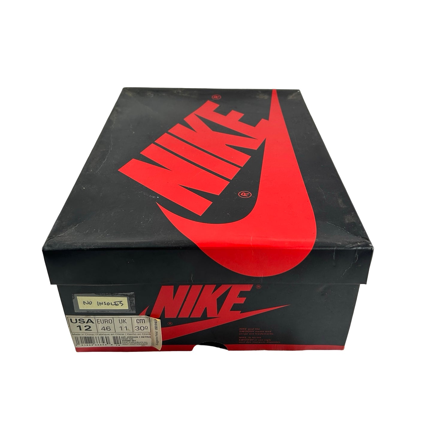 555088 501 Jordan 1 Court Purple [USED] - 12 M (Used) (No Insoles)