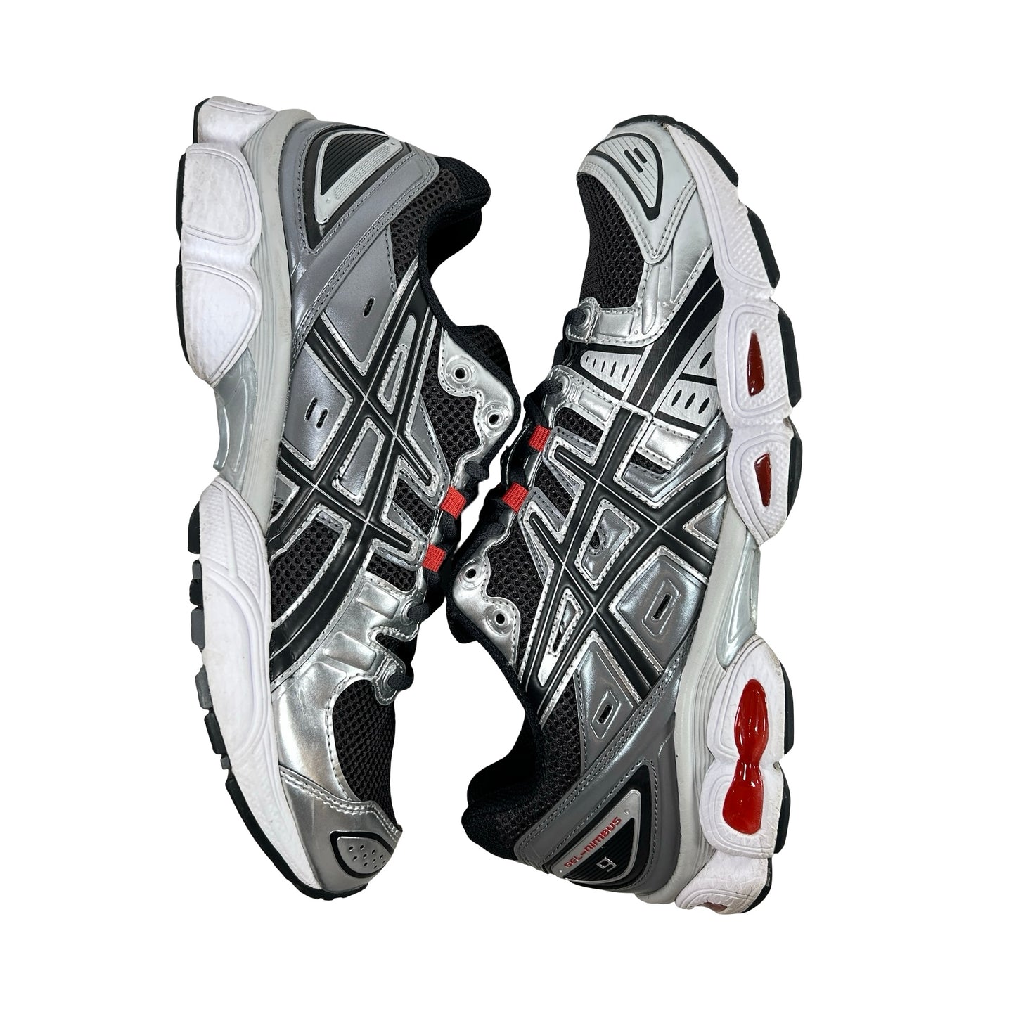 1201A424 023 ASICS Gel-Nimbus 9 Graphite Grey Red [USED] - 10 M (Used2)