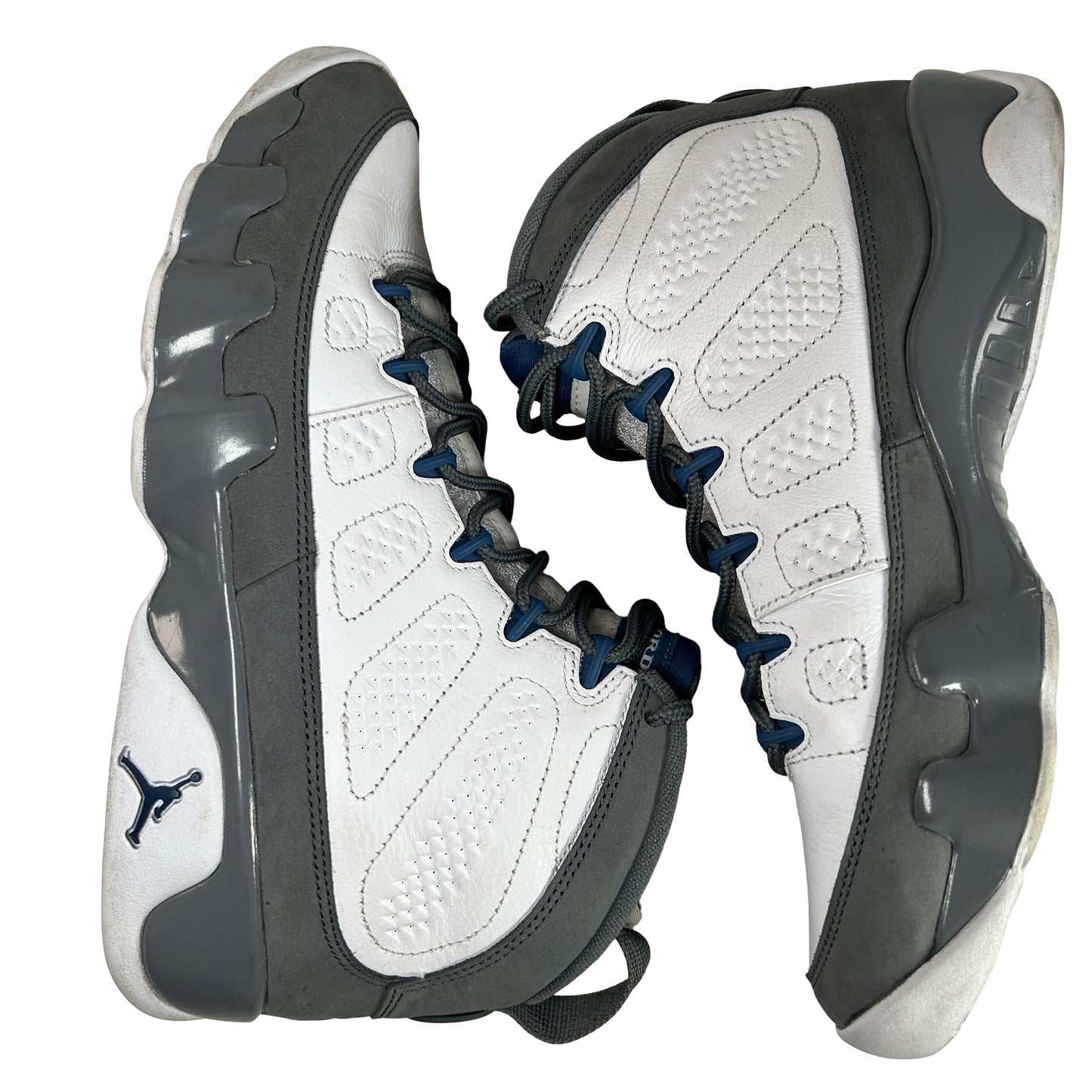 HV4794 100 Jordan 9 Retro Flint Grey French Blue (2026) [USED] - 9 M (Used) (No Box)