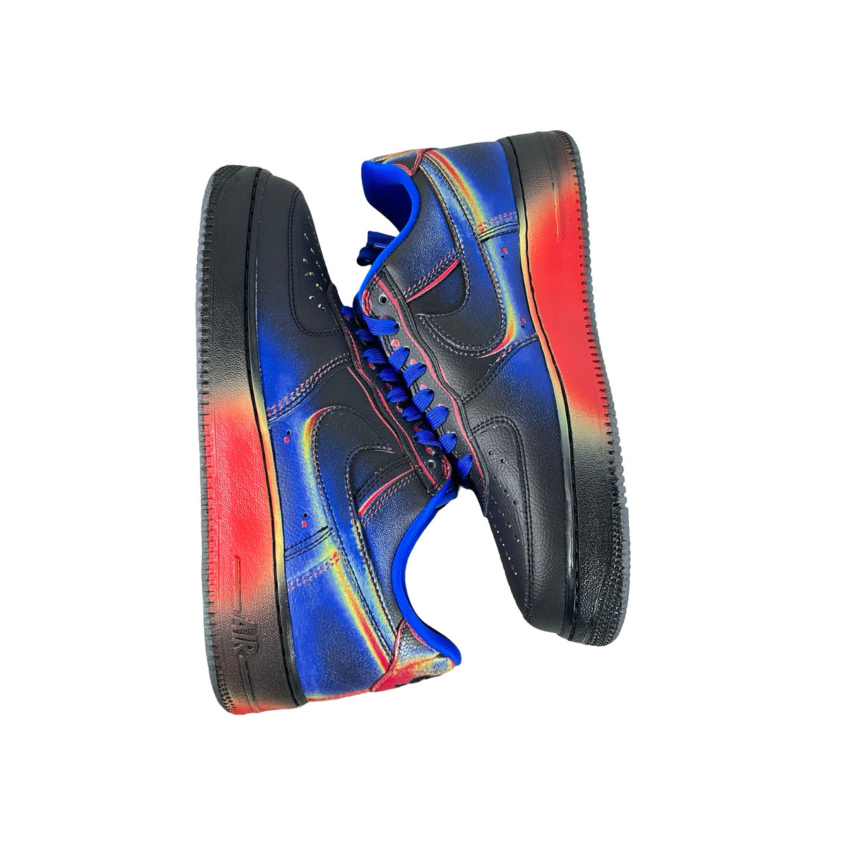 IB6834 001 Nike Air Force 1 Low Retro Heat Map Black Racer Blue [USED] - 9 M (Used2)