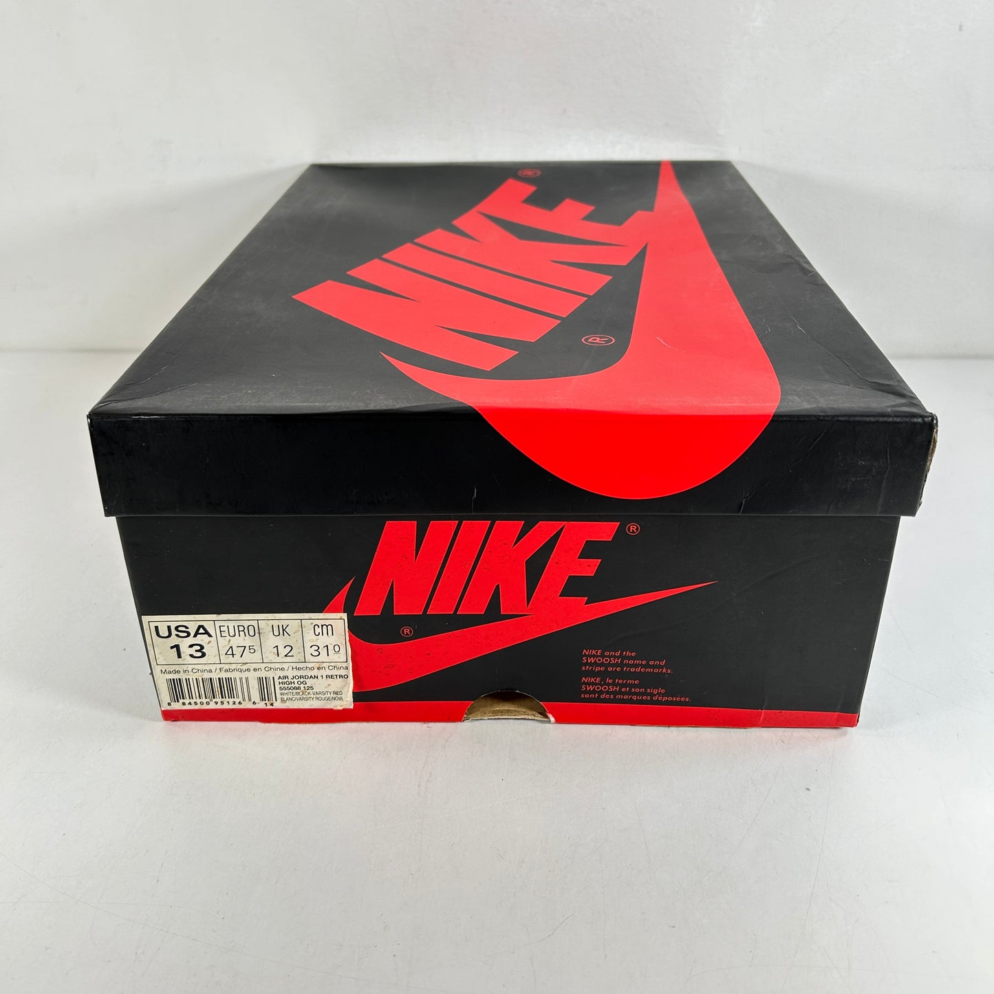 555088 125 Jordan 1 Retro Black Toe (2016) [USED] - 13 M (Used)