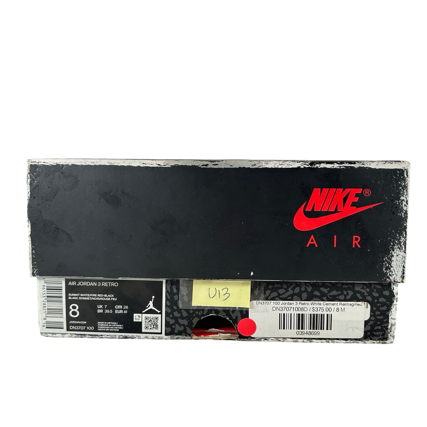 DN3707 100 Jordan 3 Retro White Cement Reimagined [USED] - 8 M (Used13)