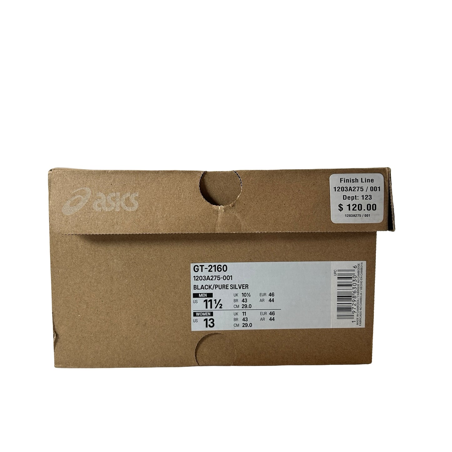 1203A275 001 ASICS GT-2160 Black Pure Silver [USED] - 11.5 M (Used)