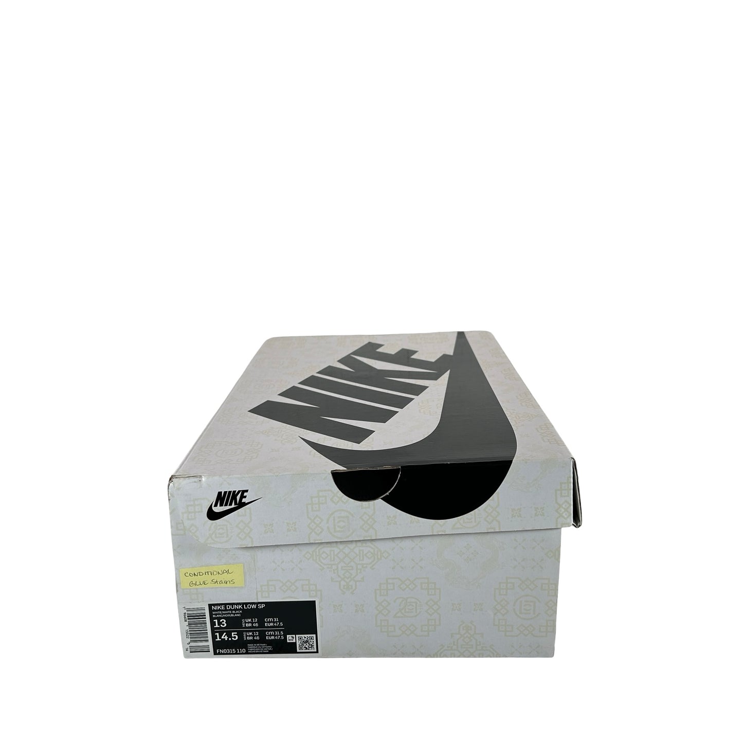 FN0315 110 Nike Dunk Low CLOT Fragment White [CONDITIONAL] - 13 M (Glue Stains)