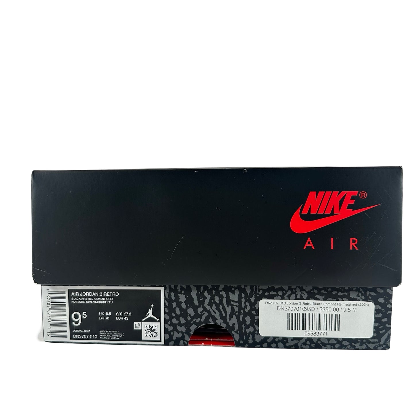 DN3707 010 Jordan 3 Retro Black Cement Reimagined (2024) [USED] -9.5 M (Used)