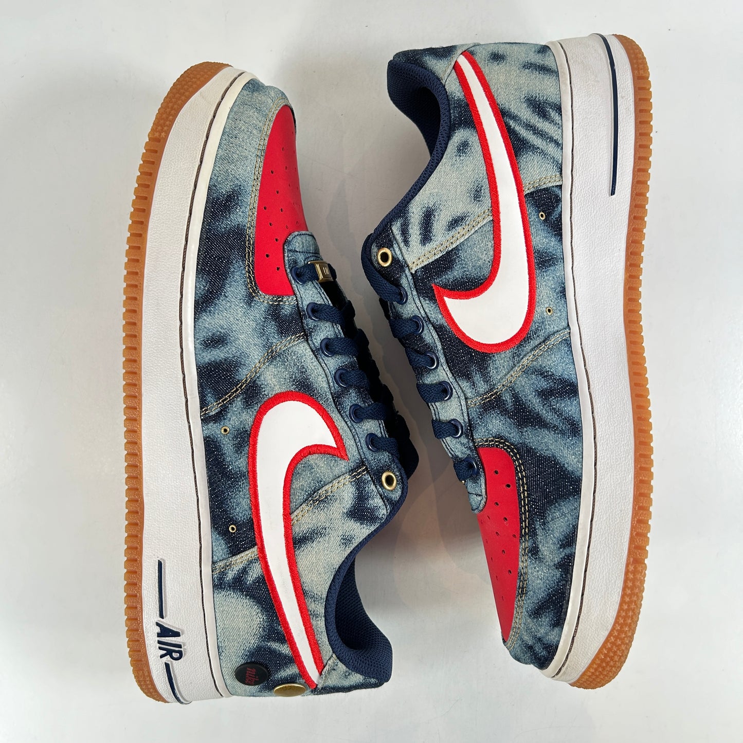 630930 400 Nike Air Force 1 Low Acid Washed Denim [USED] - 10.5 M (VNDS) (Replace Box)