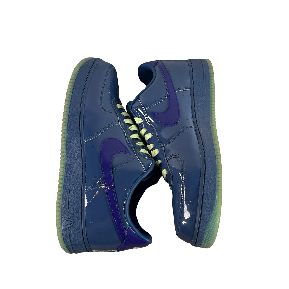 IO4489 400 Nike Air Force 1 Low Patent Leather Mystic Navy Grape Ice [USED] - 14 M (Used)