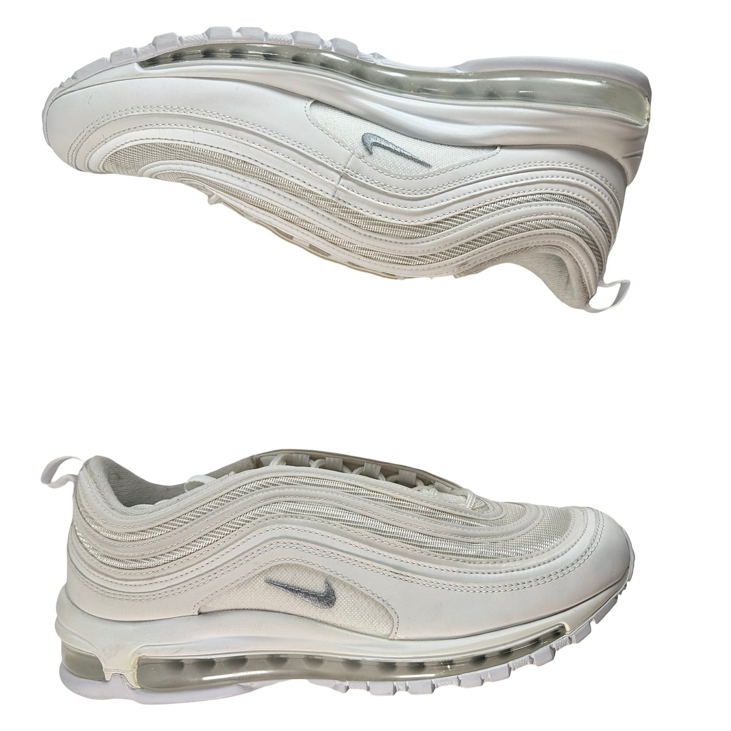 921826 101 Nike Air Max 97 Triple White Wolf Grey [USED] - 11 M (VNDS) (No Box)