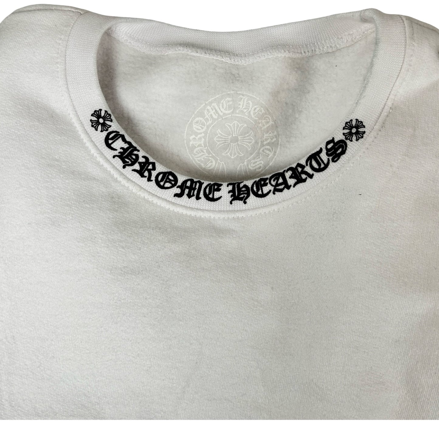 Chrome Hearts Neck Logo Sweatshirt White [USED] - S (Used)