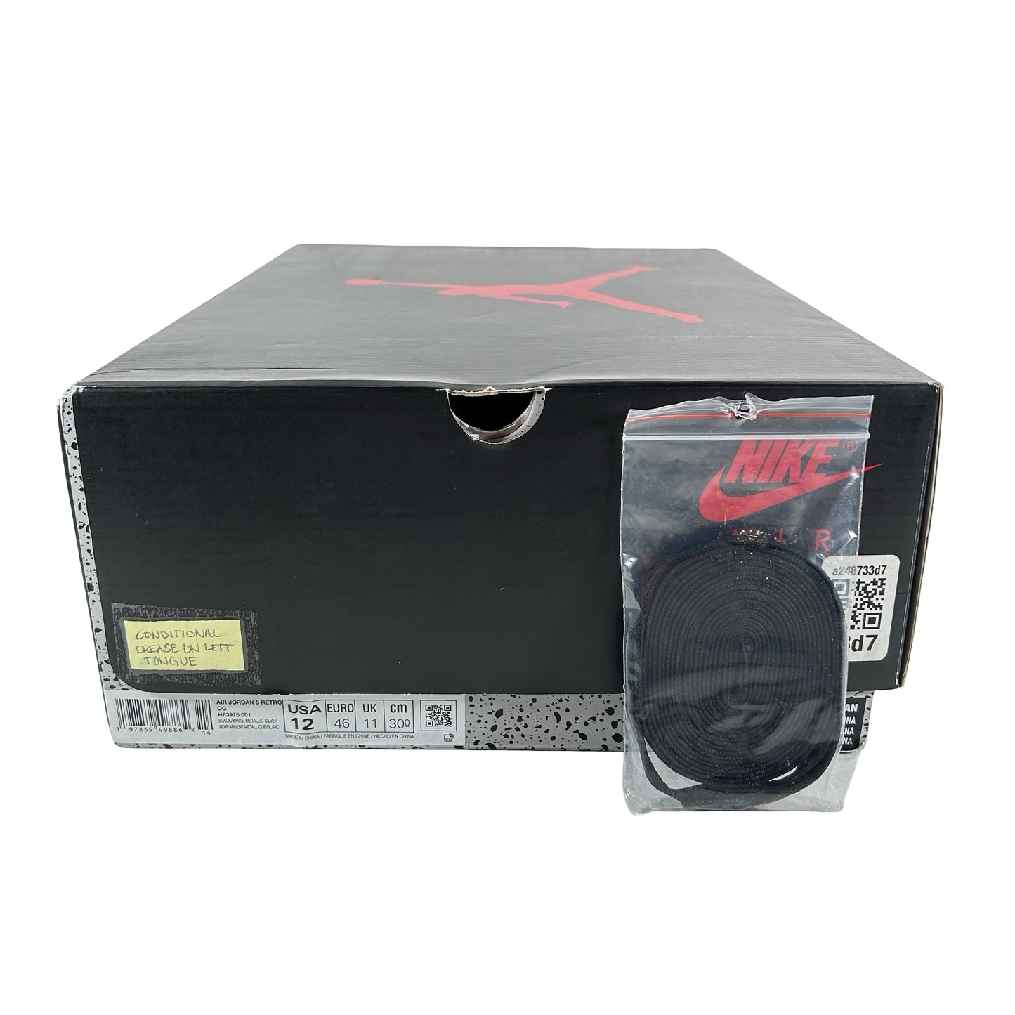 HF3975 001 Jordan 5 Retro OG Black Metallic Reimagined (2025) [CONDITIONAL] - 12 M (Crease On Left Tongue)