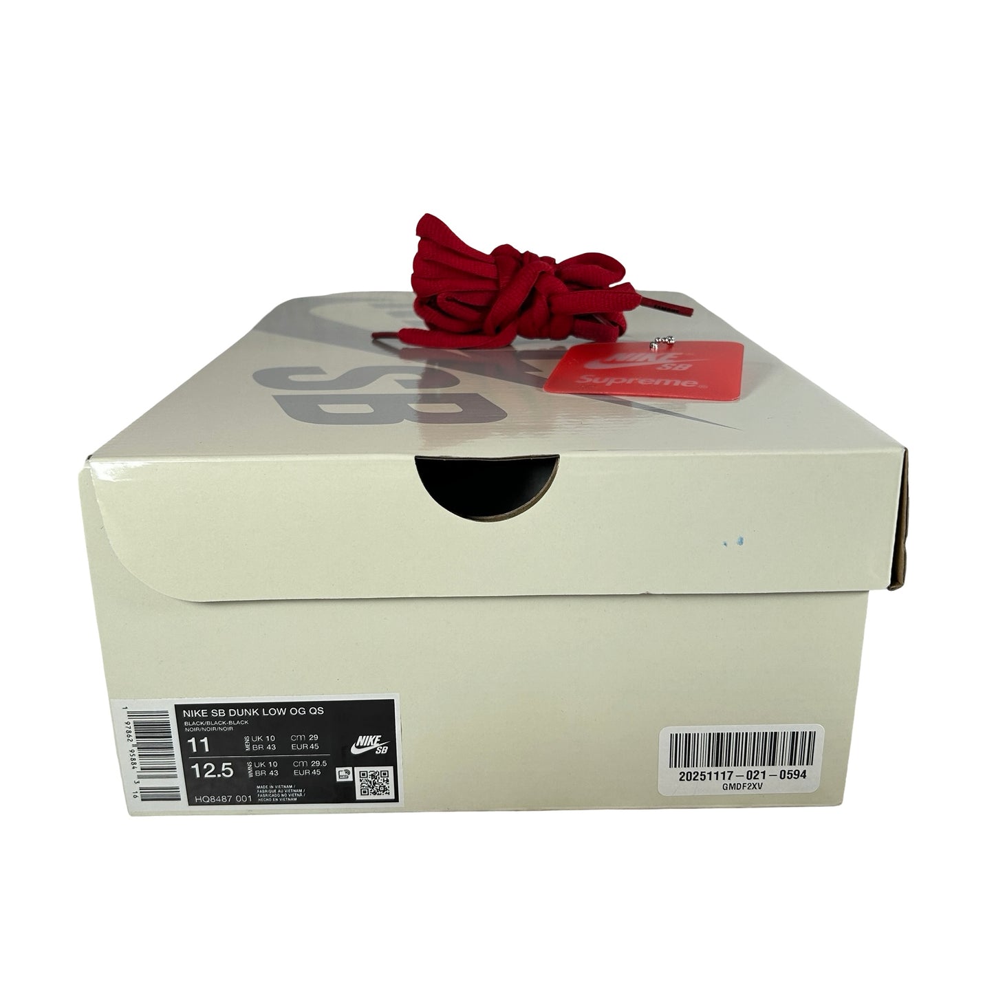 HQ8487 001 Nike SB Dunk Low Supreme 94 Black [USED] - 11 M (Used)
