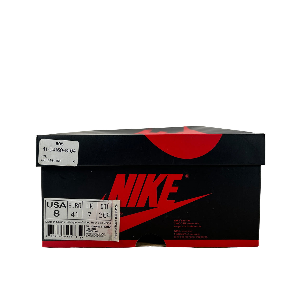 555088 106 Air Jordan 1 Retro High OG Metallic Navy 2016 [USED] - 8 M (Used)