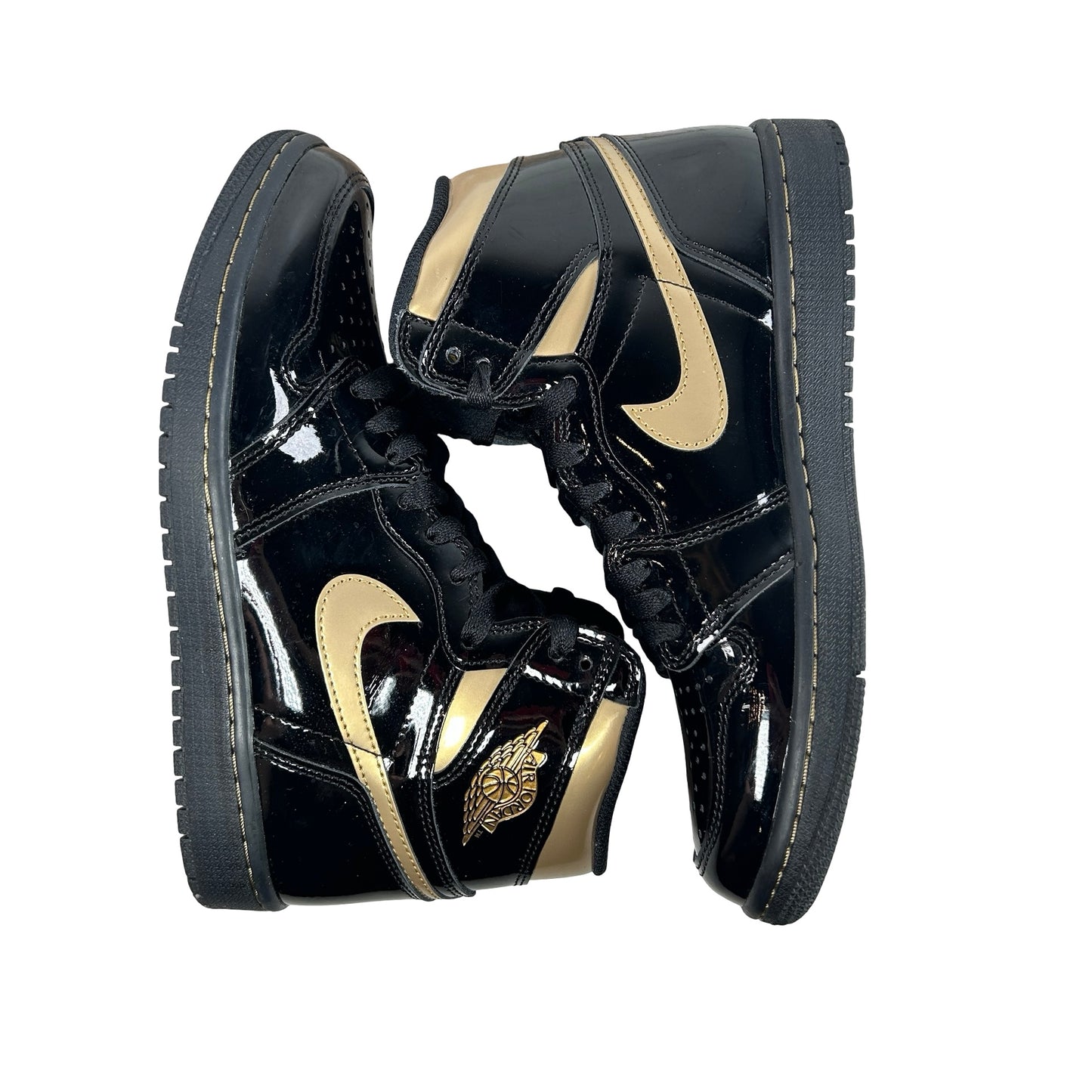 555088 032 Jordan 1 Black/Gold [USED] - 7 M (Used)