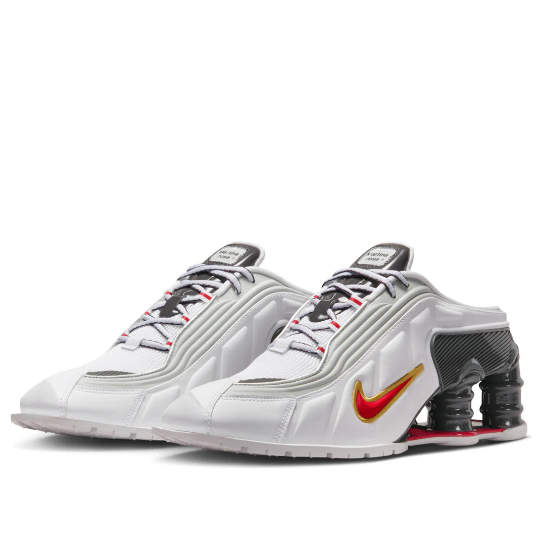IM5420 100 Nike Shox MR4 Mule Martine Rose Metallic Platinum Varsity Red (W)