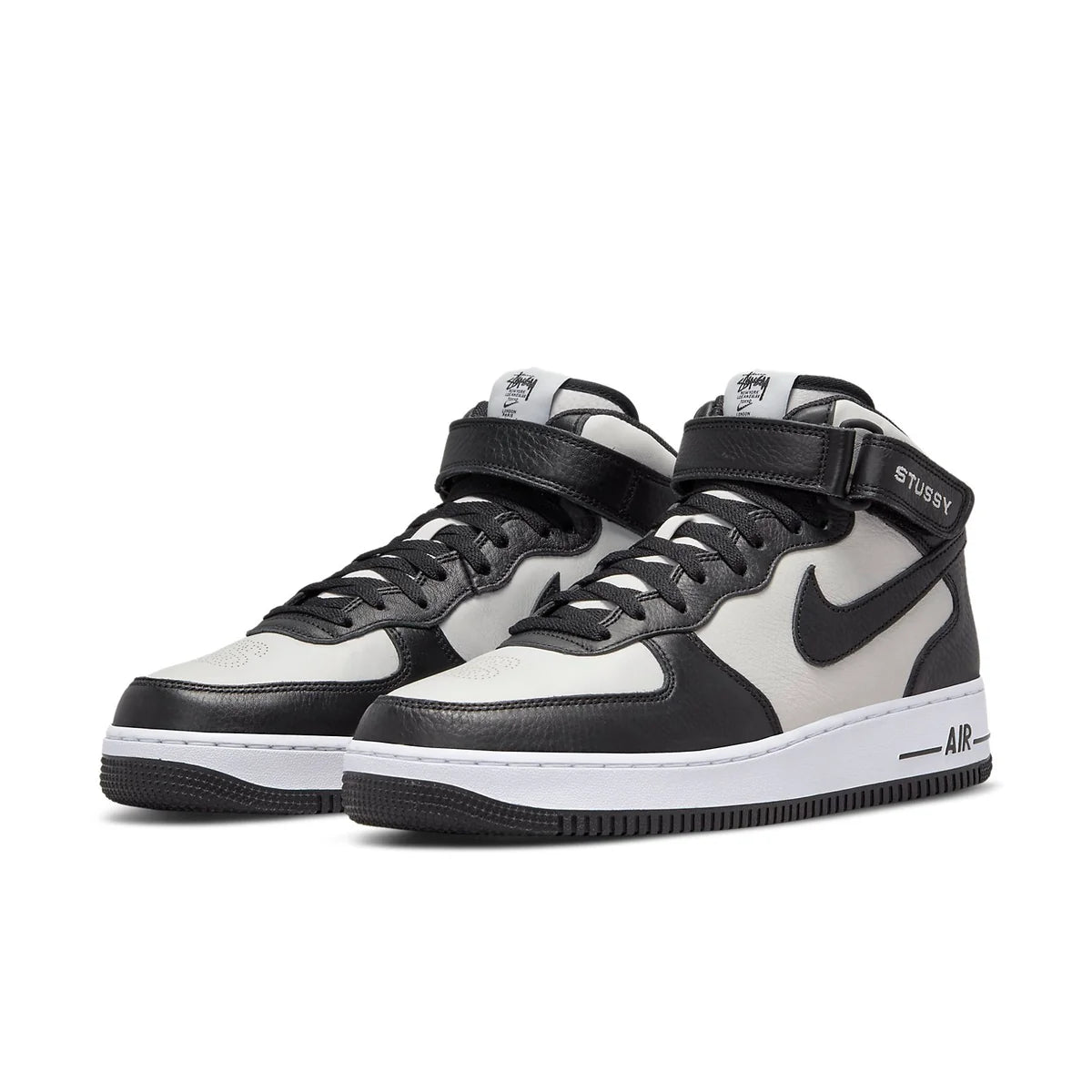 DJ7840 002 Nike Air Force 1 Mid Stussy Light Bone Black