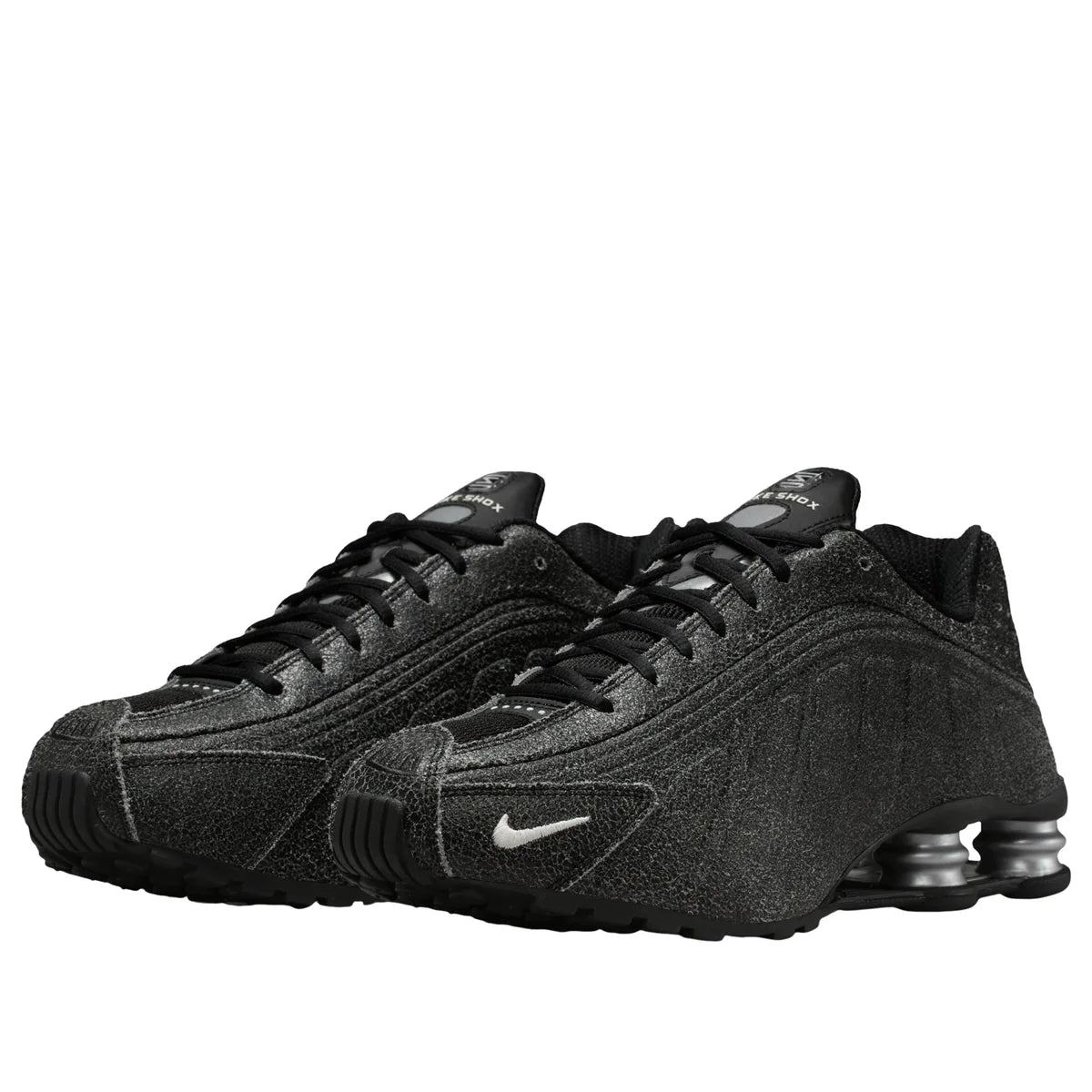 IO4544 002 Nike Shox R4 Black Distressed Leather