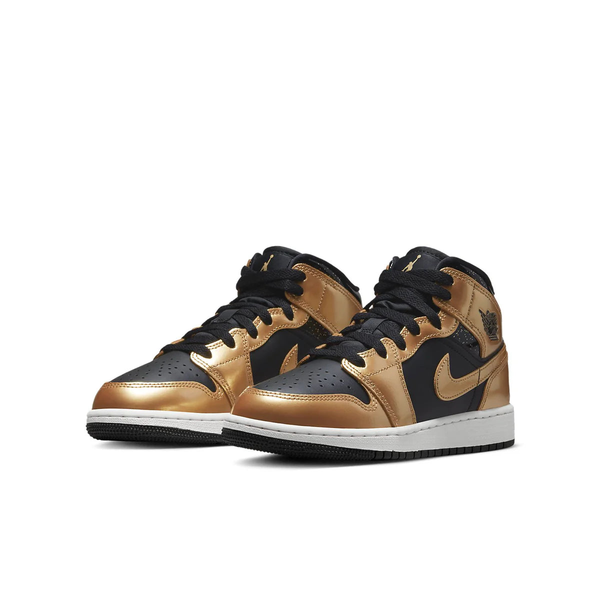 DR6967 071 Air Jordan 1 Mid SE Metallic Gold Black (GS)