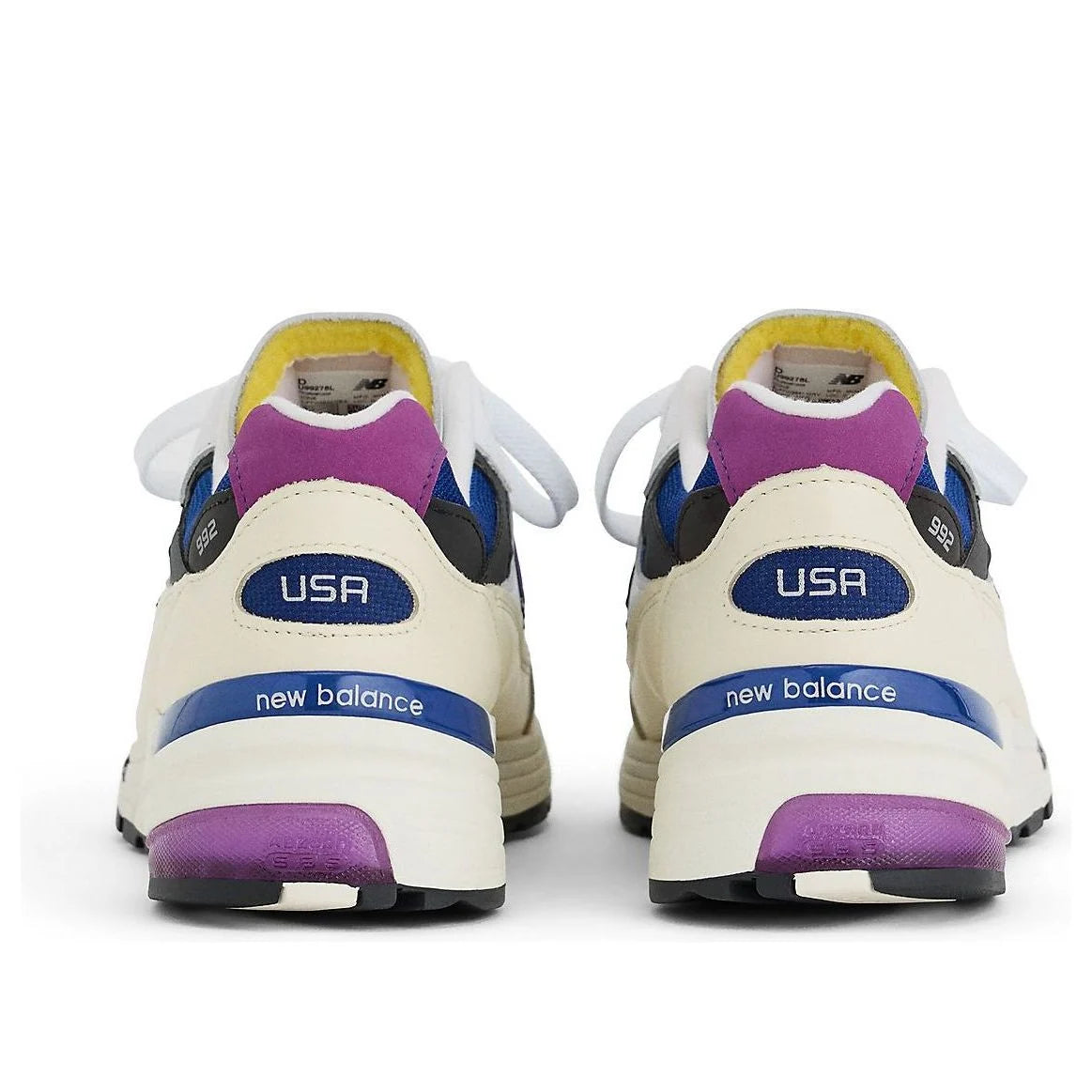 U99278L New Balance 992 MiUSA White Royal Purple Fuchsia