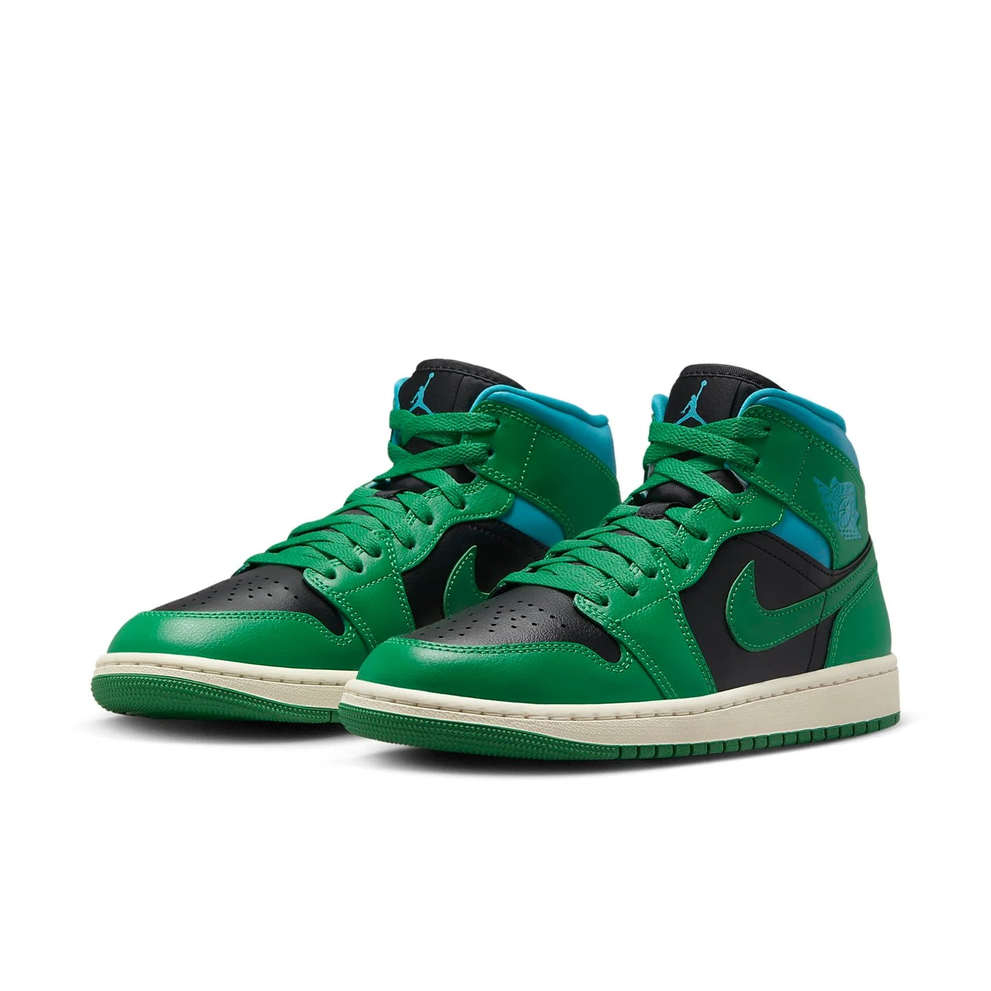 BQ6472 033 Air Jordan 1 Mid Lucky Green Aquatone (Women's)