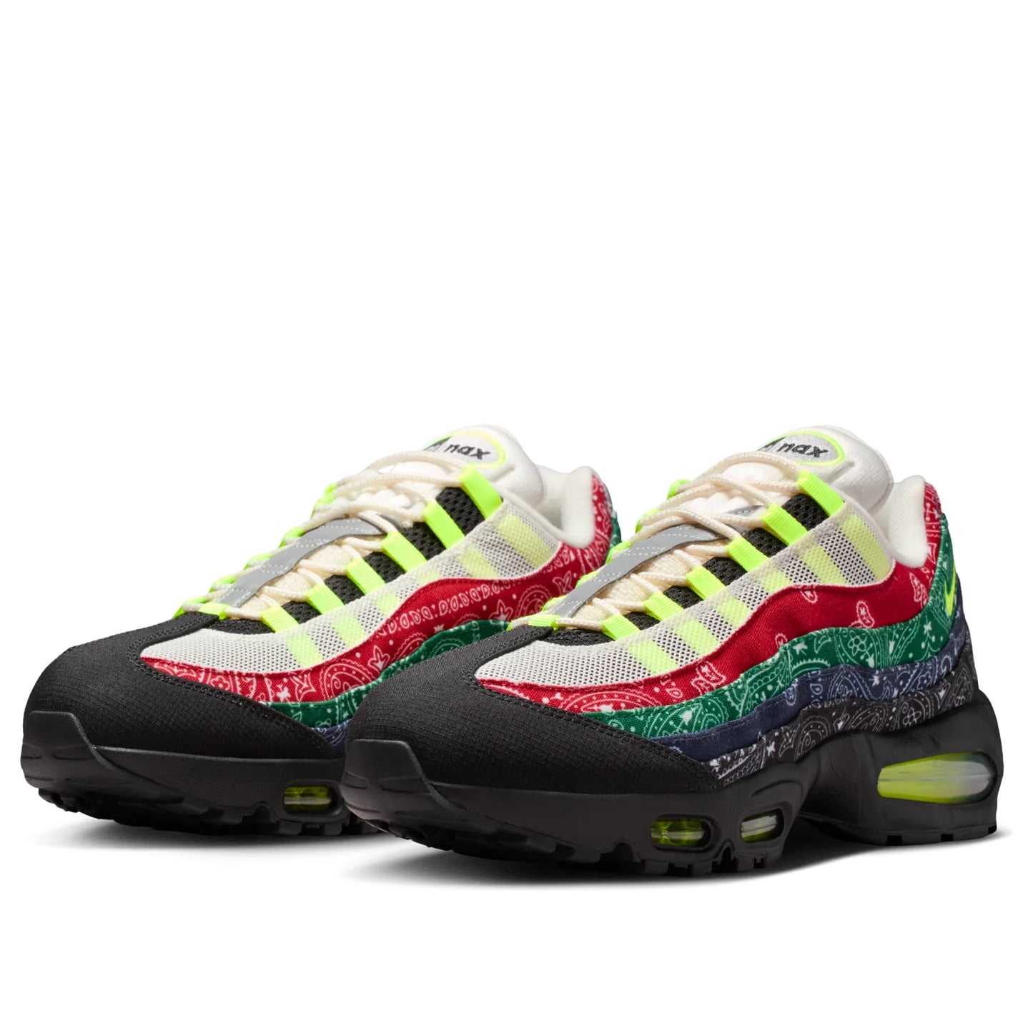 IQ0620 100 Nike Air Max 95 OG Big Bubble Neon Paisley Bandana