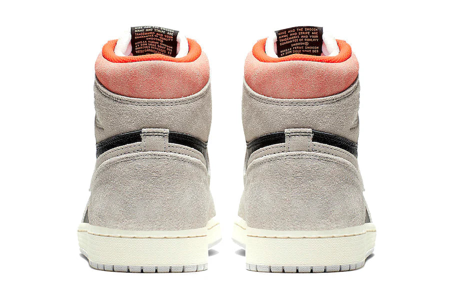 555088 018 Air Jordan 1 Retro High Neutral Grey Hyper Crimson