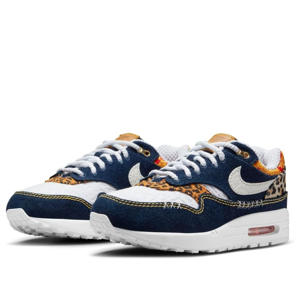 FJ4452 432 Nike Air Max 1 Premium Denim Leopard