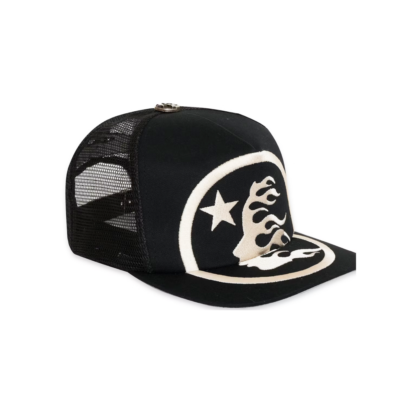 Hellstar Big Logo Trucker Snapback Hat Black