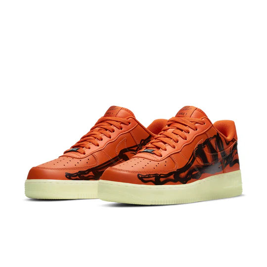 CU8067 800 Nike Air Force 1 Low Orange Skeleton Halloween