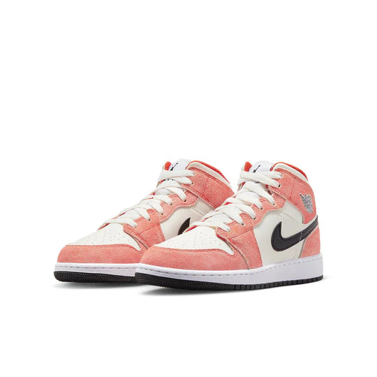 DV1336 800 Jordan 1 Mid SE Orange Suede (GS)