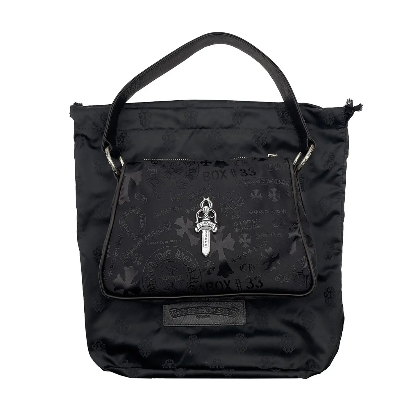 Chrome Hearts Silver Dagger Tonal Monogram Black Chicken Nugget Bag