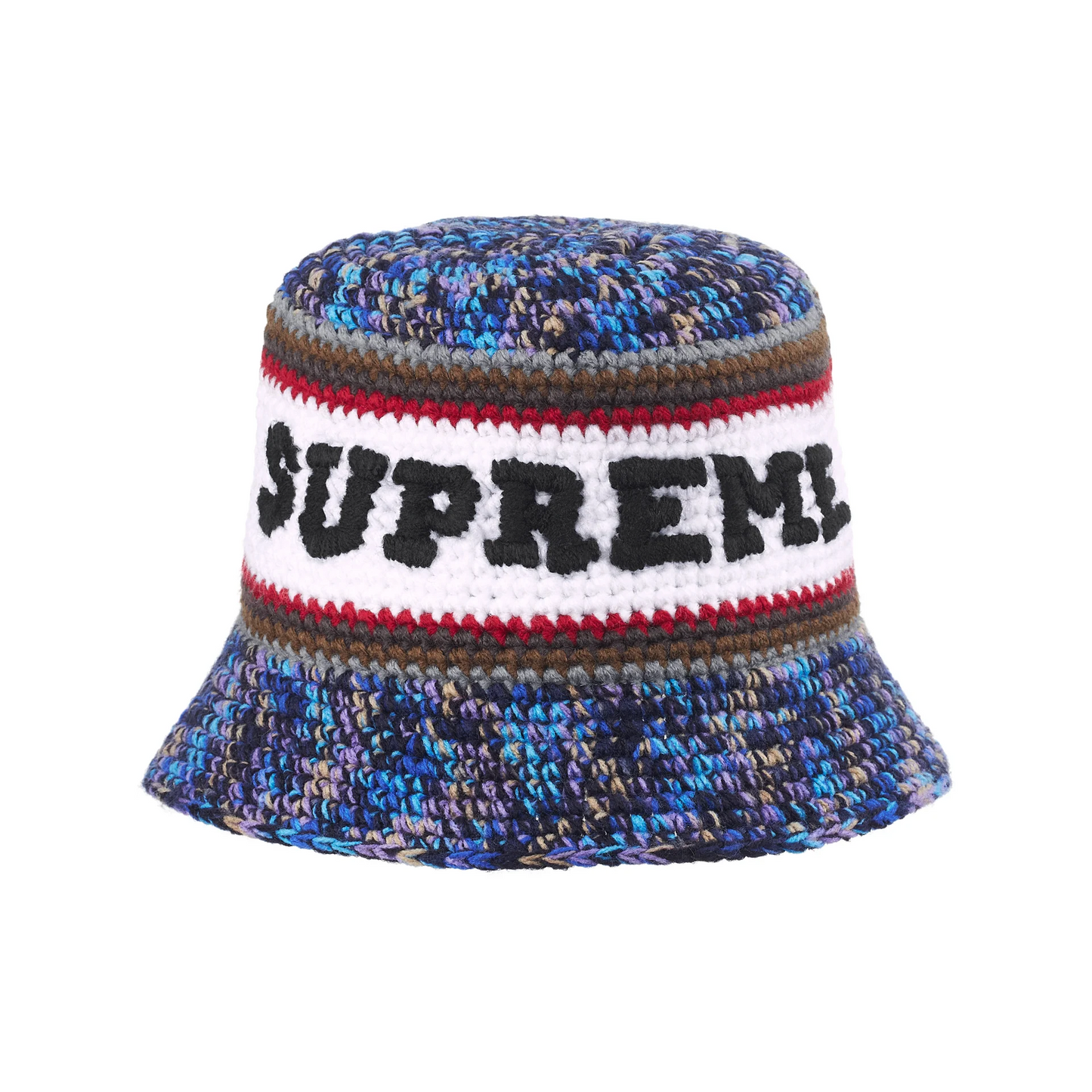 Supreme Knit Logo Crusher Hat (SS26) Navy