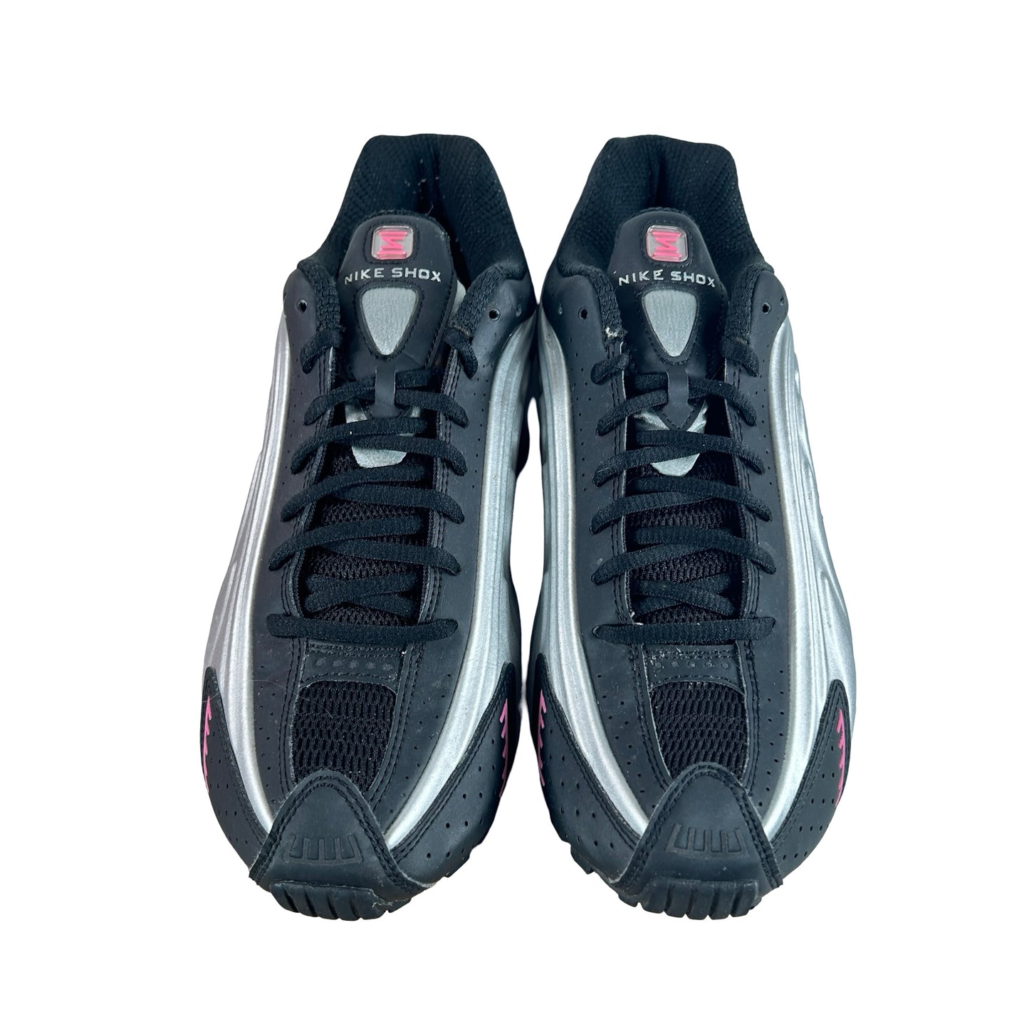 AR3565 012 Nike Shox R4 Black Metallic Silver Pinksicle (Women's) [USED] - 11 W (Used)