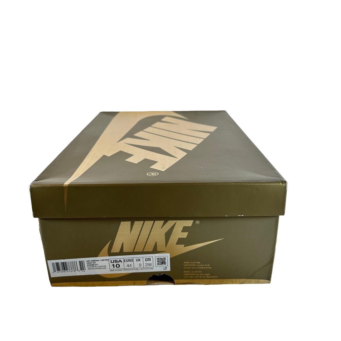 DZ5485 071 Air Jordan 1 Retro High OG Black Metallic Gold [USED] - 10 M (Used)