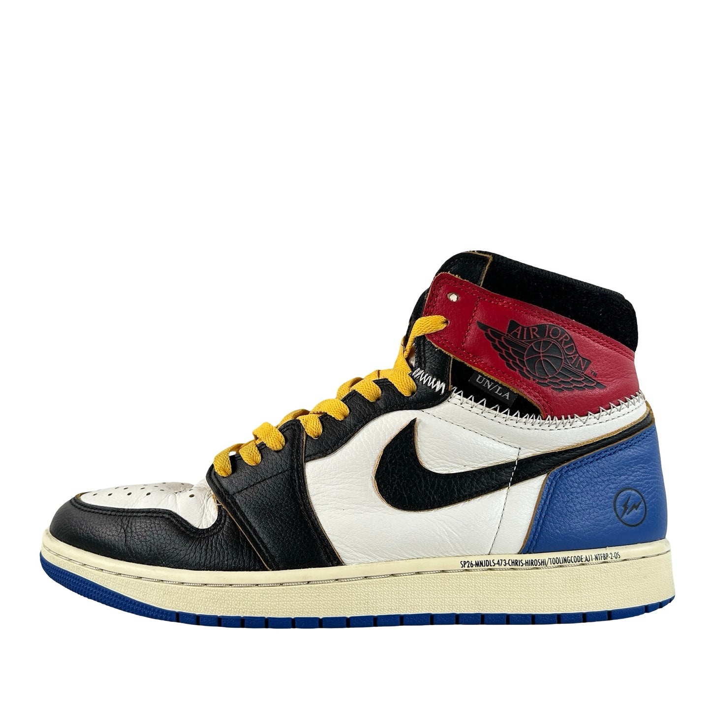 IO7847 002 Jordan 1 Retro High OG SP Fragment x Union LA Varsity Red Sport Royal [USED] - 12 M (Used)