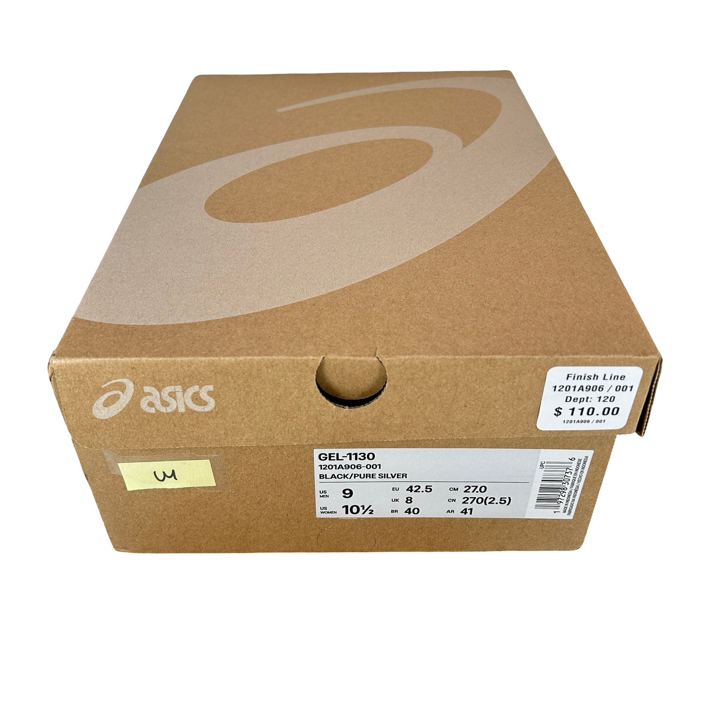1201A906 001 ASICS Gel-1130 Black Pure Silver [USED] - 9 M (Used4)