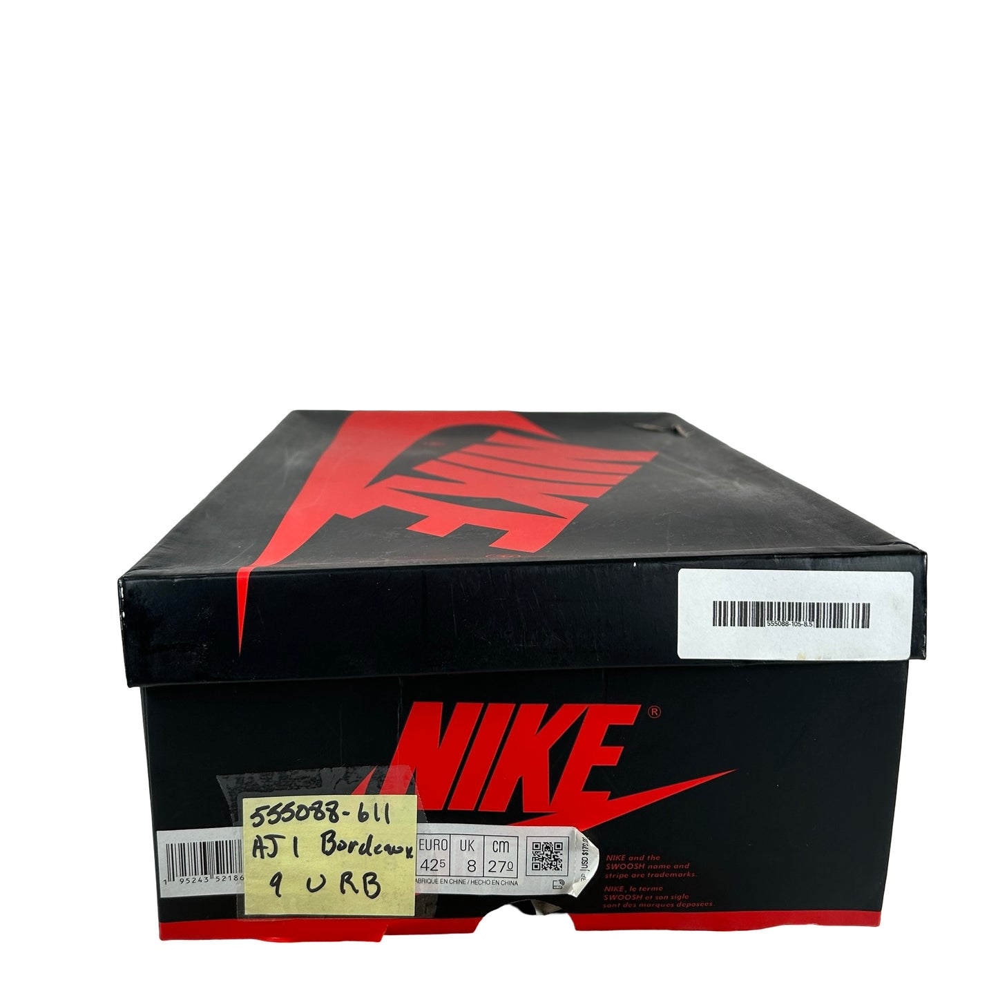 555088 611 Jordan 1 Retro High OG Bordeaux [USED] - 9 M (Used) (Replace Box)