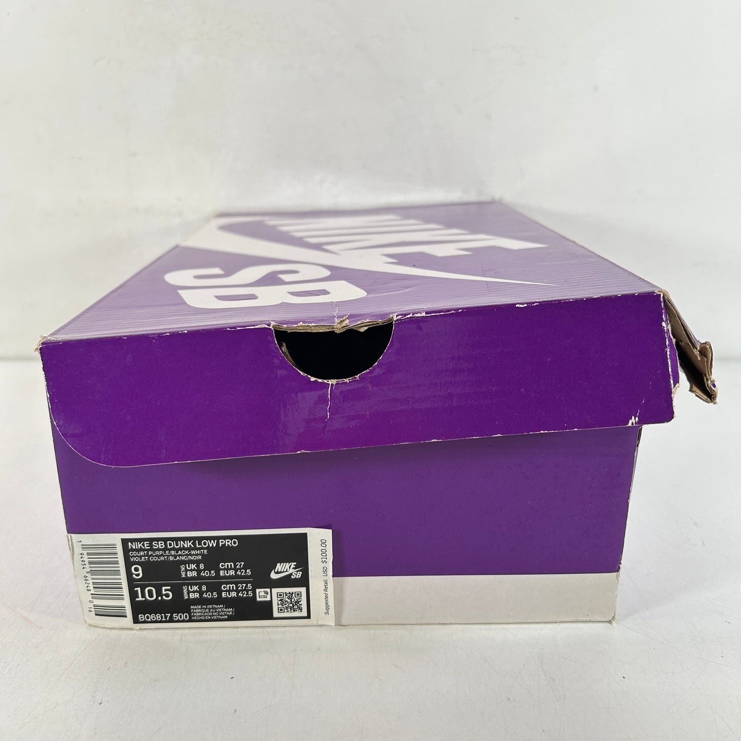 BQ6817 500 Nike SB Dunk Low Court Purple [USED] - 9 M (Used)