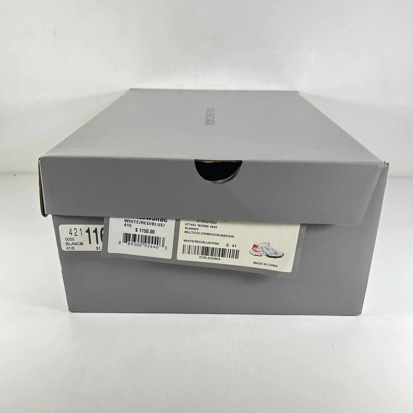 677403W3RB6 Balenciaga Runner Sneakers 'White Blue Red Mesh and Nylon' [USED] - 41 M (Used)