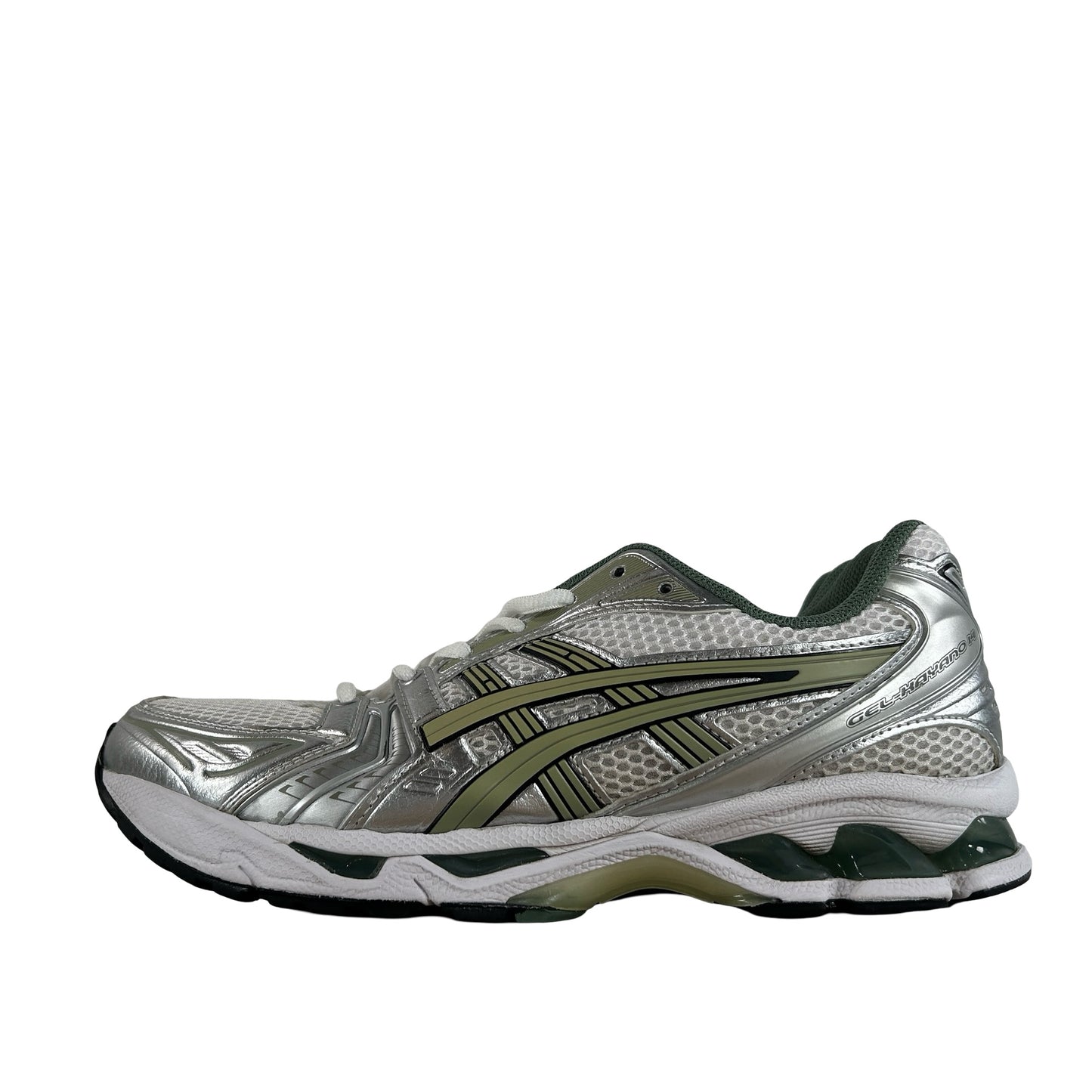 1201A019 107 ASICS Gel-Kayano 14 White Pure Silver Slate Grey Sage [USED] - 8 M (Used) (No Box)