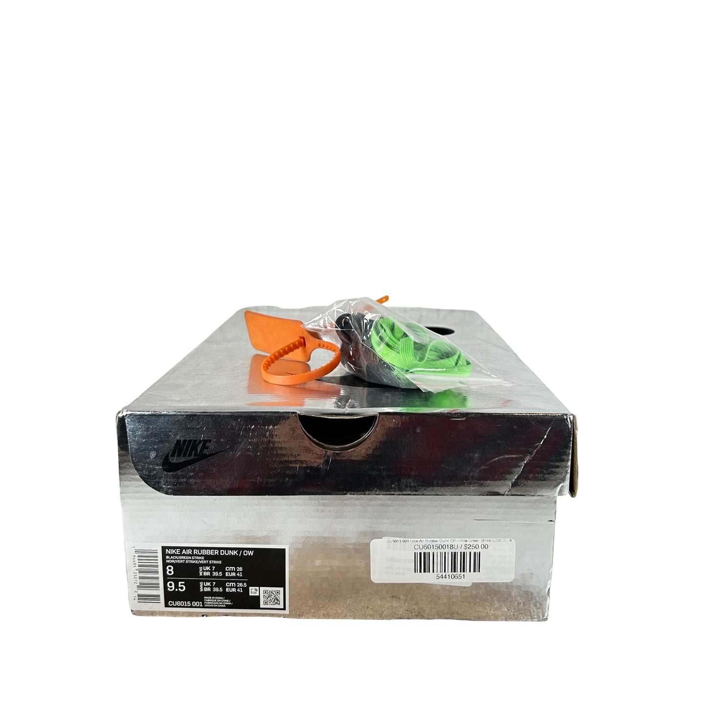 CU6015 001 Nike Air Rubber Dunk Off-White Green Strike [USED] - 8 M (Used)