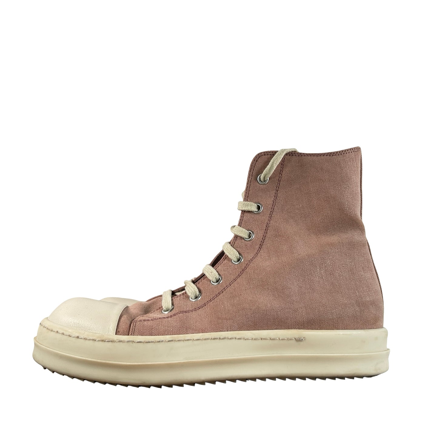 BG01D4895 SCF Rick Owens Denim High Top Sneakers Dark Pink Milk [USED] - 35 EU (4 US) (Used)