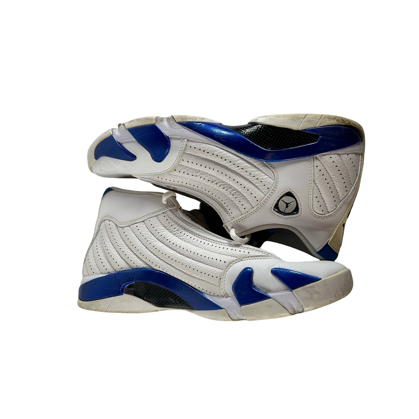 487471 104 Jordan 14 Retro White Hyper Royal [USED] - 10.5 M (Used) (No Box)