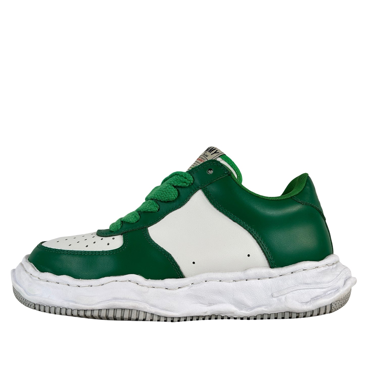 A08FW706 Maison Mihara Yasuhiro Wayne OG Sole Leather Low Green White [USED] - 42 (Used)