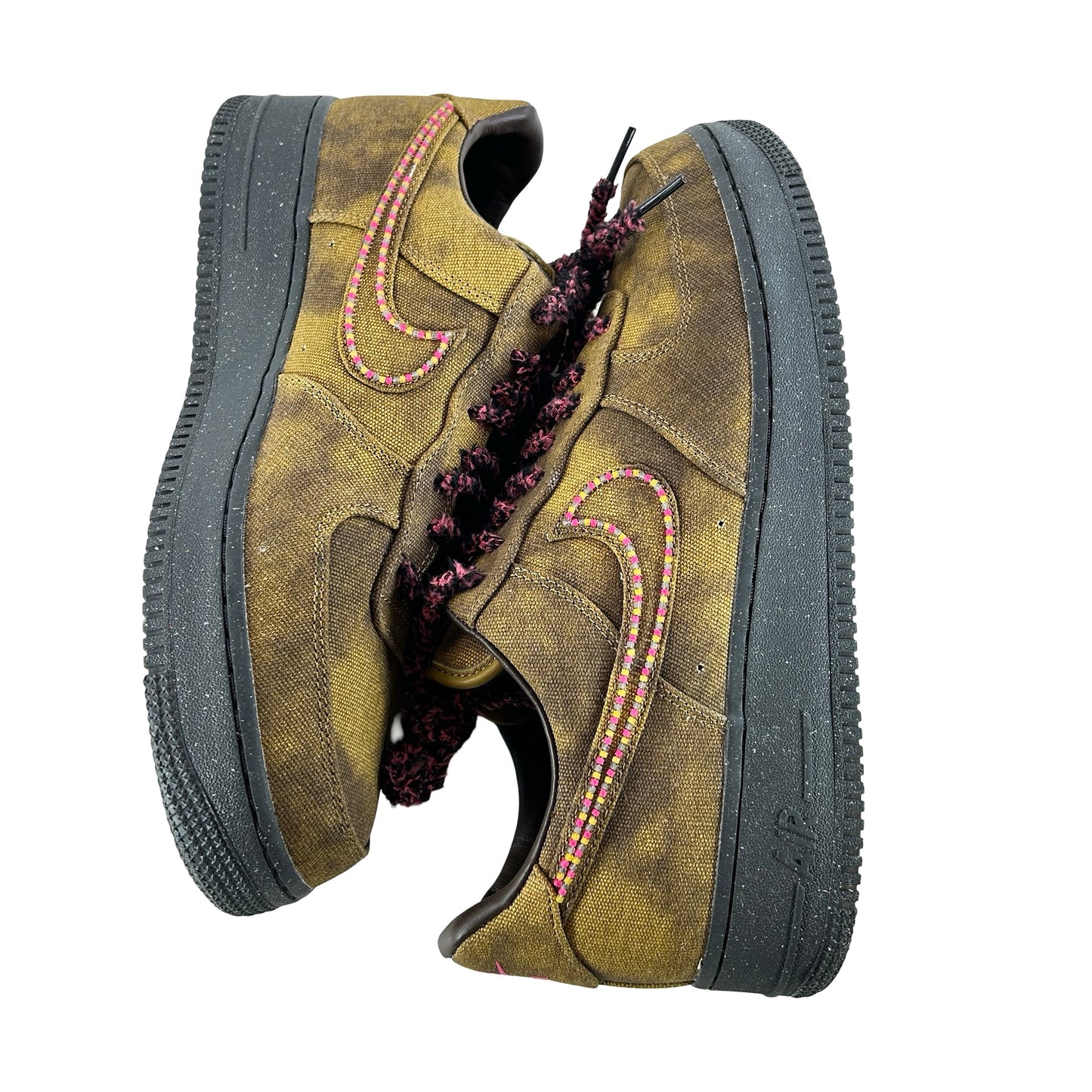 IO4474 300 Nike Air Force 1 Low '07 QS Boucle Desert Moss Fierce Pink [USED] - 12 M (Used)
