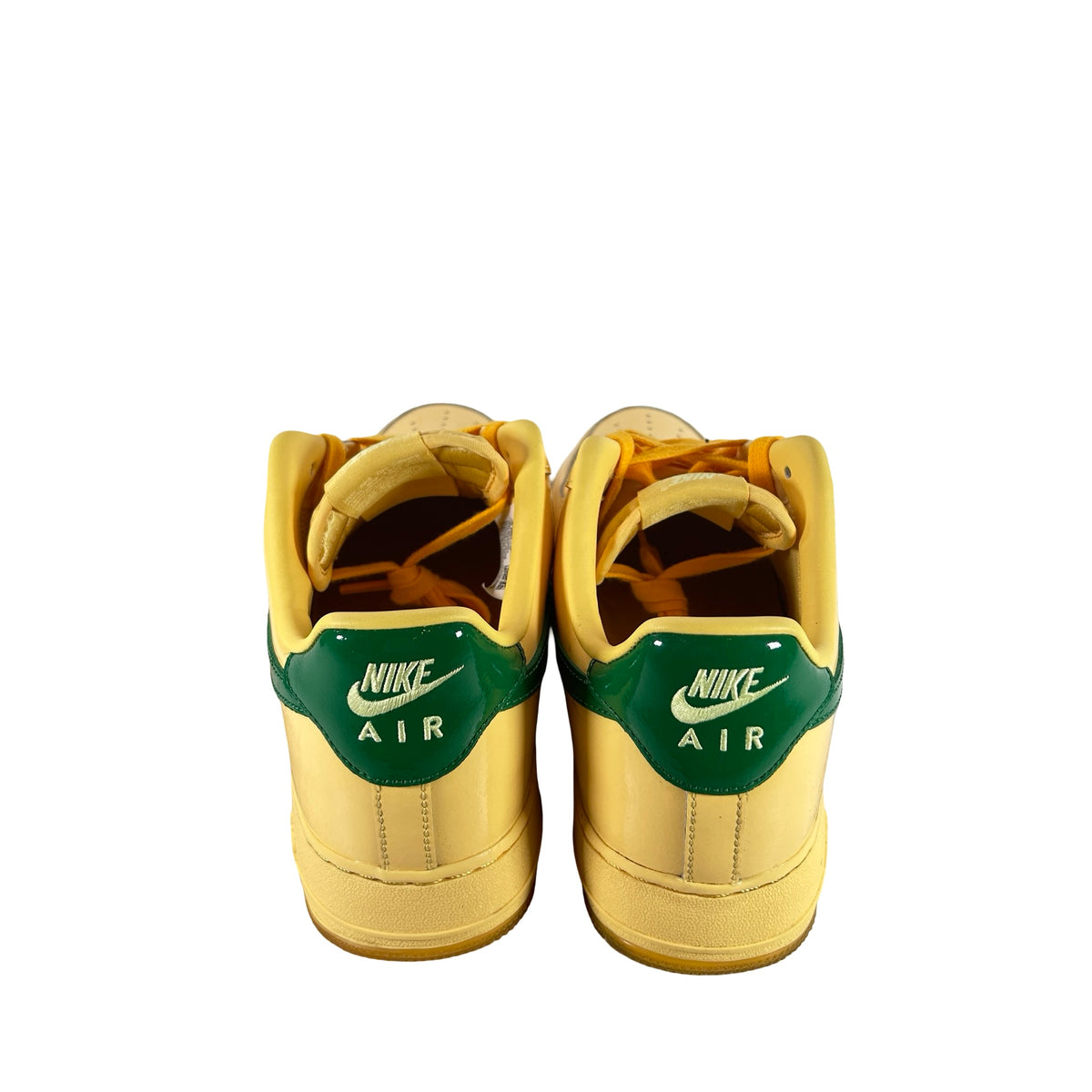 IO4489 700 Nike Air Force 1 Low Patent Leather Topaz Gold Pine Green [USED] - 11 M (Used)