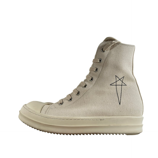 DS01B7800 DMNET1 210911 Rick Owens Drkshdw Fogachine Hi Pentagram Embroidery Natural Black [USED] - EU 37.5 (Used)