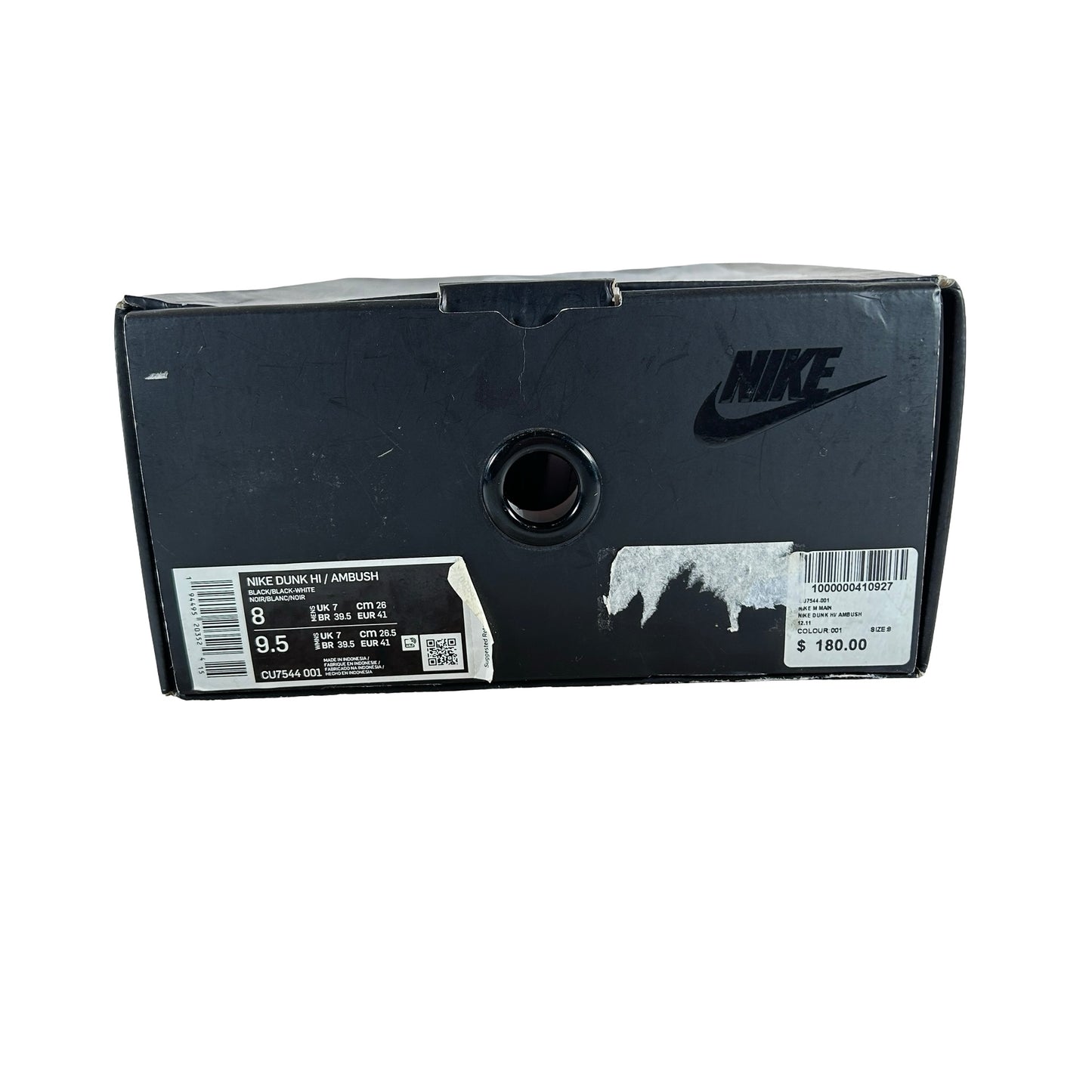 CU7544 001 Nike Dunk High AMBUSH Black White [USED] - 8 M (Used)