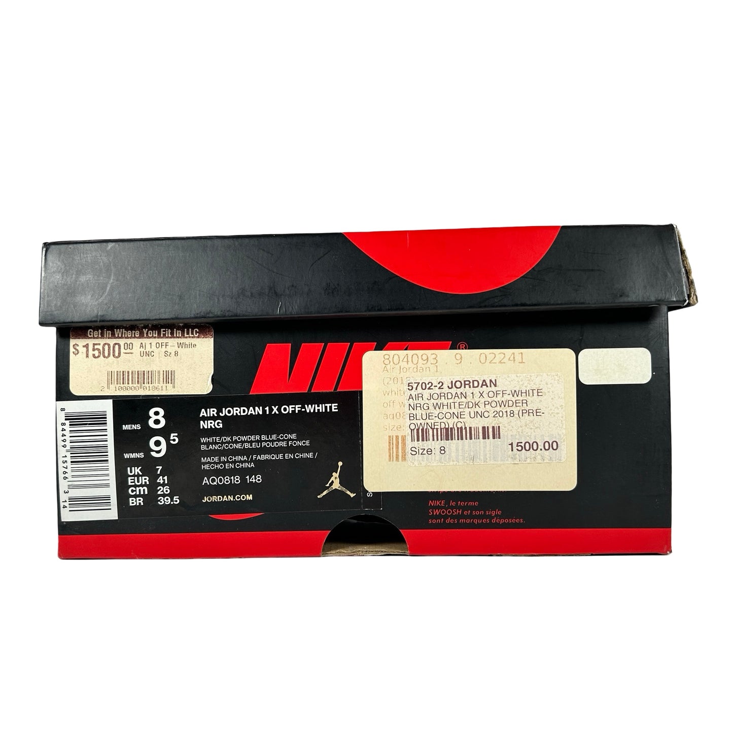 AQ0818 148 Jordan 1 Retro High Off-White UNC [USED] - 8 M (Used)