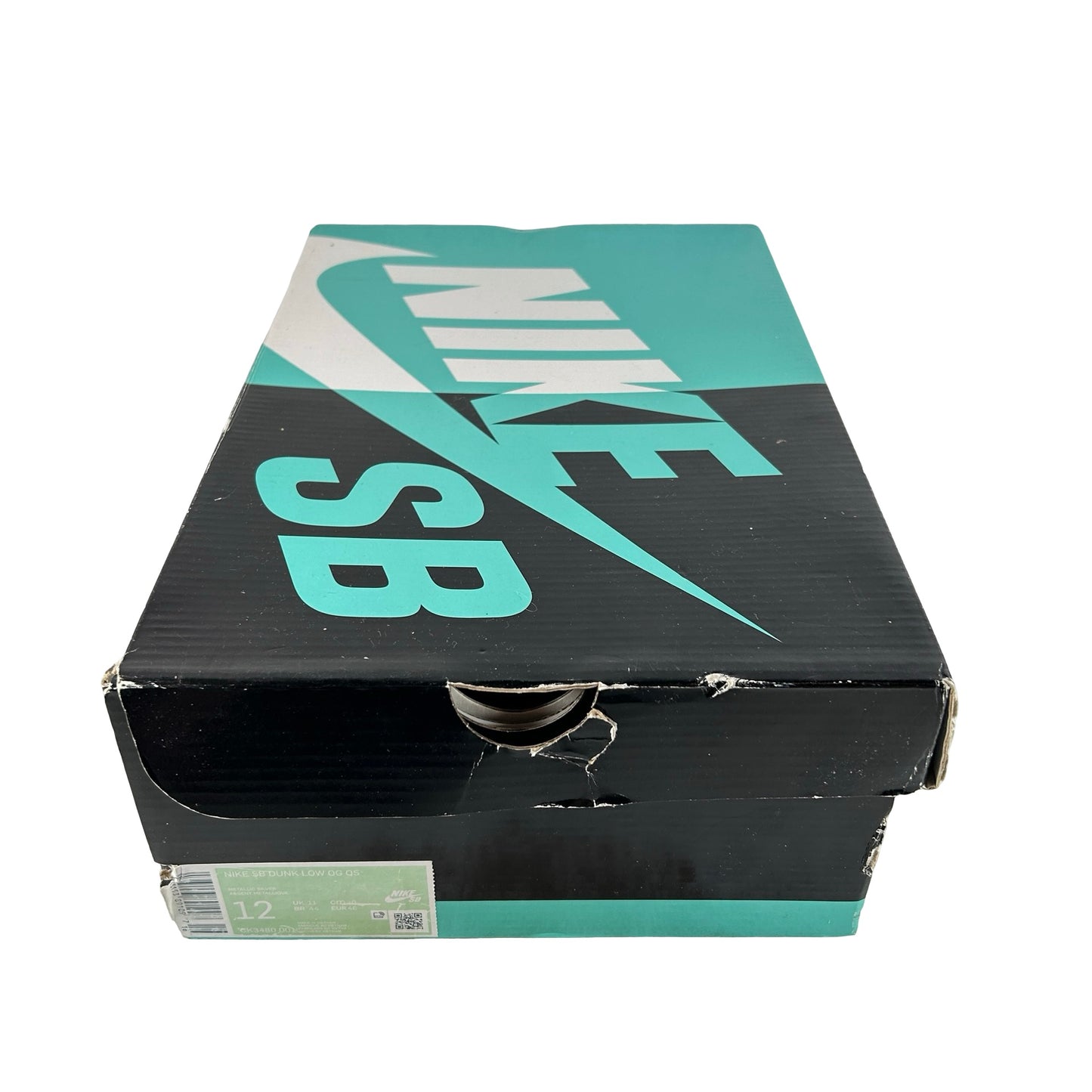 CK3480 001 Nike SB Dunk Low Supreme Jewel Swoosh Silver [USED] - 12 M (Used)
