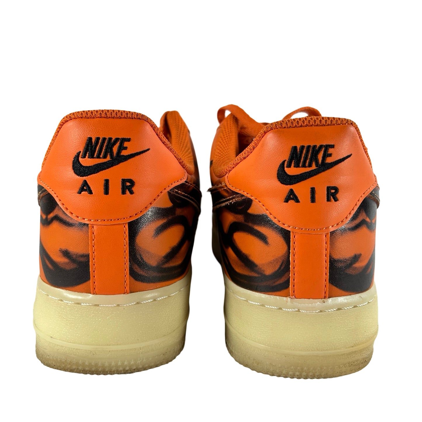 CU8067 800 Nike Air Force 1 Low Orange Skeleton Halloween [USED] - 10.5 M (Used) (No Box)